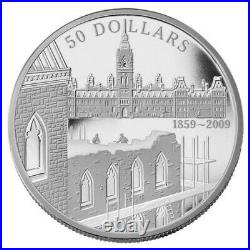 Parliament Buildings 150th Ann. 2009 Canada $50 5 oz. Fine Silver Coin