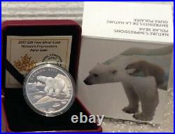 Polar Bear Nature's Impressions Paw Prints $20 2017 1OZ Silver Proof Coin Canada