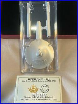 Pure Silver Coin Star Trek U. S. S. Enterprise NCC-1701 -Mintage 1,000 (2017)