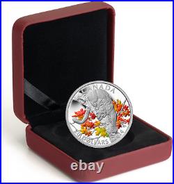 RARE 2014 Canadian 1 oz. 9999 silver Proof COUGAR IN MAPLES with COA & OGP