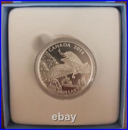 RCM $100 2014 1OZ Pure Silver Proof Coin Canada. MAJESTIC BALD EAGLE