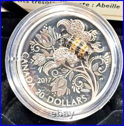 RCM 2017 1oz. Fine Silver $20 3D Coin Bejeweled Bugs Bee (RCM 103)