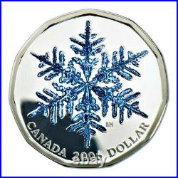 Rare Canada $1 Dollar Coloured Sterling Silver Snowflake Coin Loonie, 2006