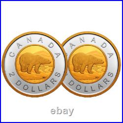 Rare Canada Toonie $2 Dollars Coin, Silver 99.99% Polar Bear, 2021 2022