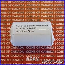 Roll Of 20 1939-1967 Canada Silver Dollars $20 Face Value 12 oz #coinsofcanada