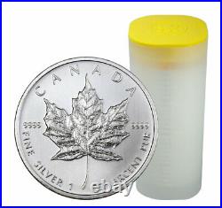 Roll of 25 2011 Canada 1 oz Silver Maple Leaf $5 GEM BU Coins