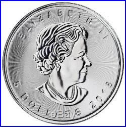 Roll of 25 2018 Canada 1 oz Silver Maple Leaf Incuse $5 BU Coins SKU52130