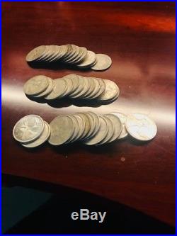Roll of circulated 1929 1964 Canadian Silver Quarters 40 coins in total