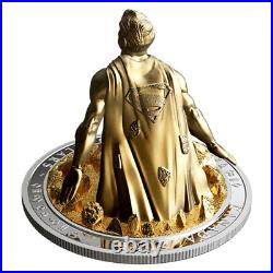 SUPERMAN Sculpture 3D Last Son Of Krypton 10 Oz Silver Coin 100$ Canada 2018