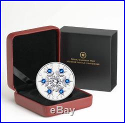 Sapphire Crystal Snowflake 2008 Canada $20 Fine Silver Coin