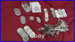 Silver Coin Lot US, UK, Canada, SA, Greece SILVER SPOONS