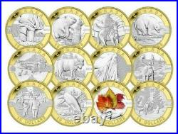 Special Edition 2013 O Canada $10 Fine Silver 12-Coin Set with Gold Plating