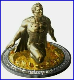Superman Last Son of Krypton 10oz Silver Gold Coin Sculpture $100 Canada Gift