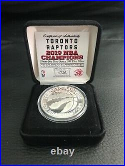 Toronto Raptors 2019 NBA Champions PURE SILVER 1 oz Coin Limited Edition Mint