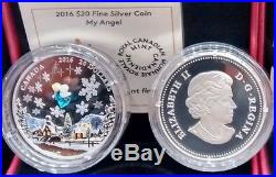 Venetian Glass Angel $20 2016 1OZ Pure Silver Proof Murano Glass Canada Coin